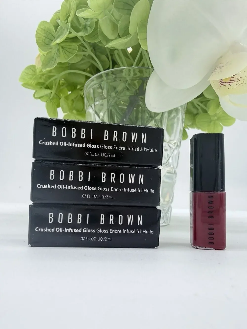 3 Bobbi Brown Crushed Oil Infused Gloss Slow Jam .07 oz Each
